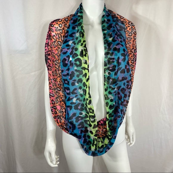 Justice Kid’s Rainbow Animal Print Infinity Scarf - Picture 3 of 5